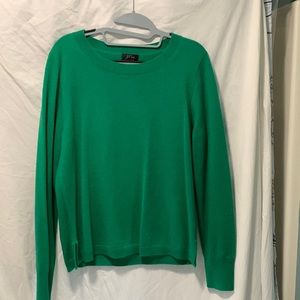 Cashmere slim-fit crewneck sweater. Green - Large
